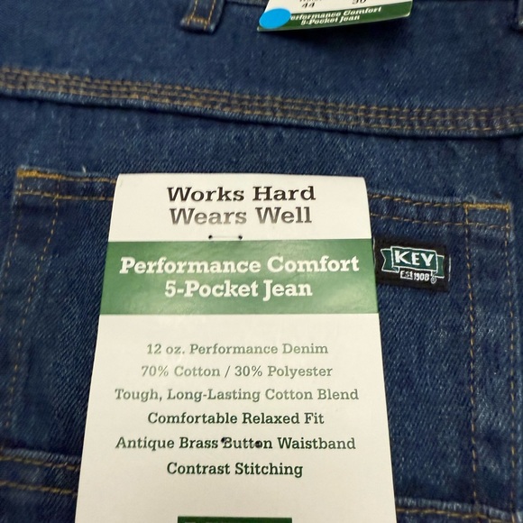 New with Tags KEY Classic Blue Straight-Leg Denim Jeans - Picture 4 of 9